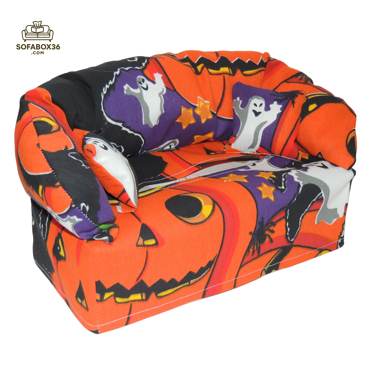 Taschentuchbox Überzug als Sofa dargestellt. Halloween