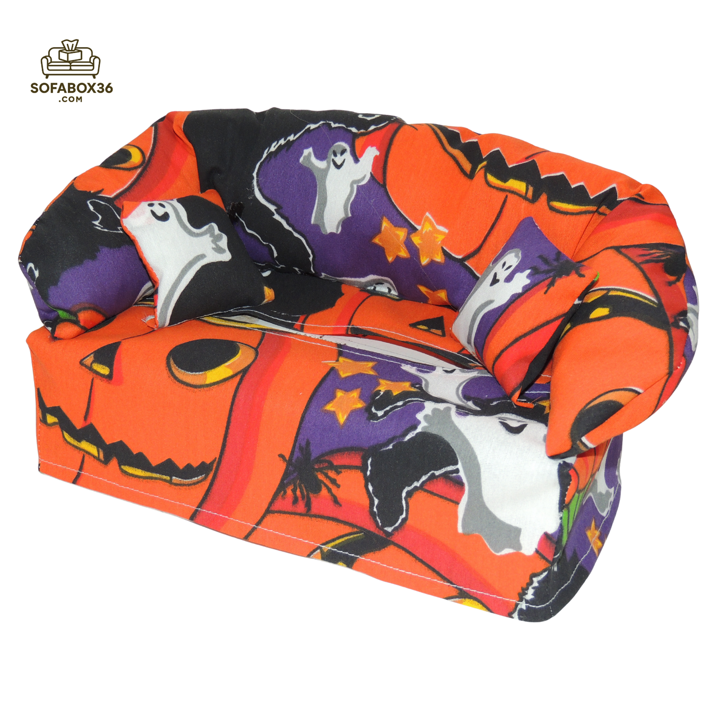 Taschentuchbox Überzug als Sofa dargestellt. Halloween