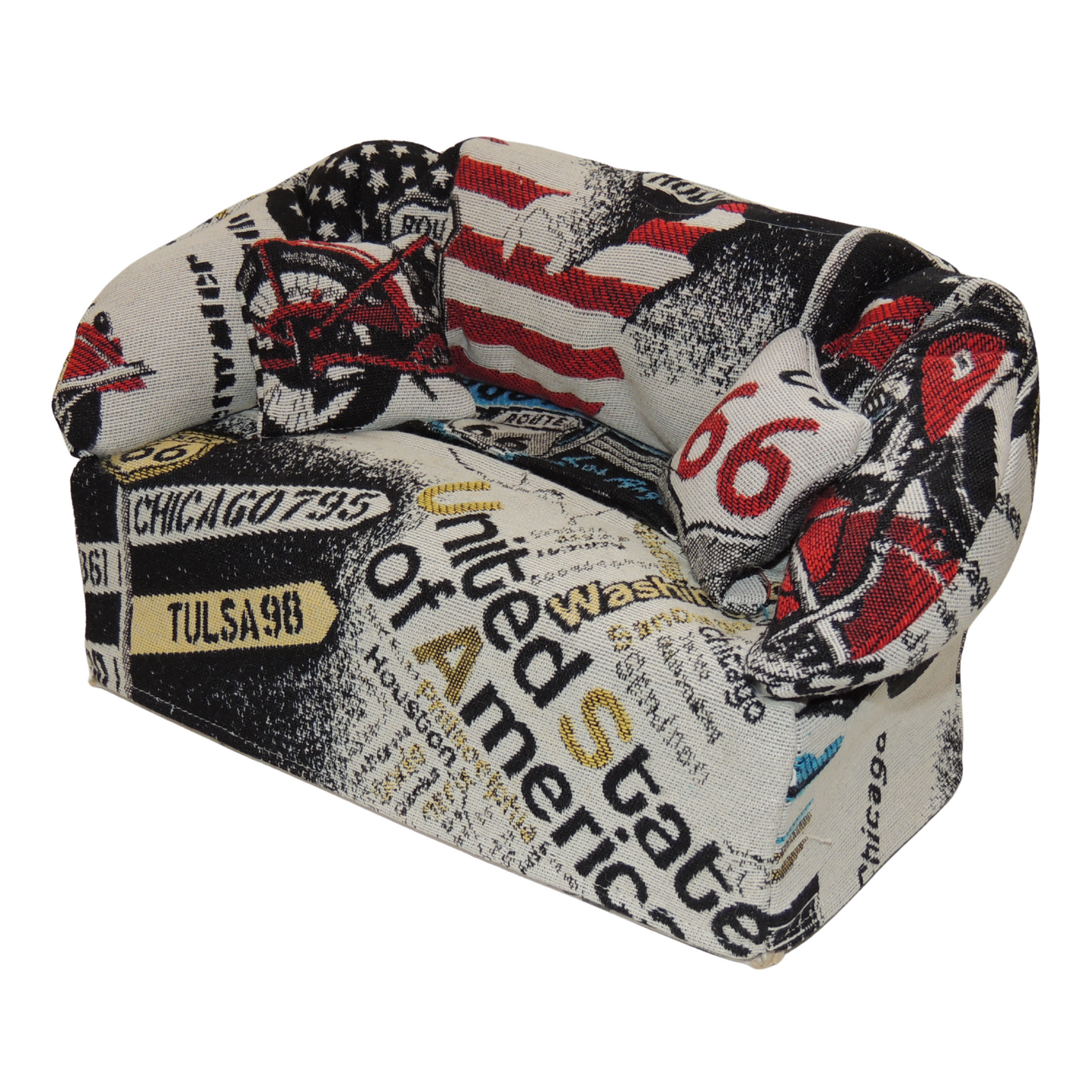 Taschentuchbox Überzug als Sofa dargestellt. Route 66, Amerika
