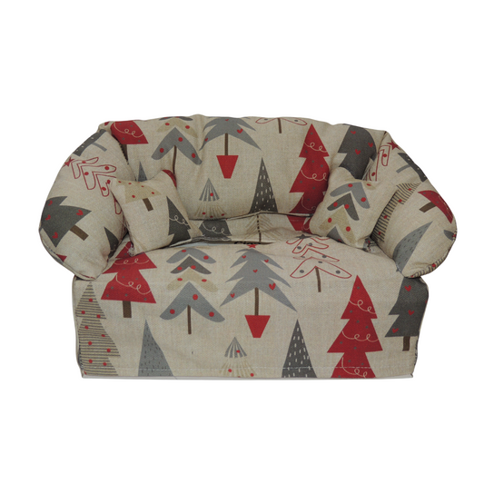 Taschentuchbox Überzug als Sofa dargestellt. Weihnachten