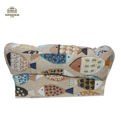Taschentuchbox Überzug als Sofa dargestellt. Fische