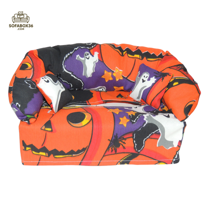 Taschentuchbox Überzug als Sofa dargestellt. Halloween