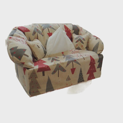 Taschentuchbox Überzug als Sofa dargestellt. Weihnachten